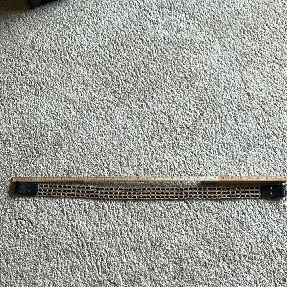 J Crew Jute & Leather Belt Sequin Accents Brass Hardware - Size MEDIUM - Picture 9 of 12